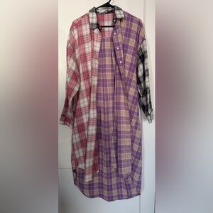 Fashion Nova Pink Purple Flannel | Size Small